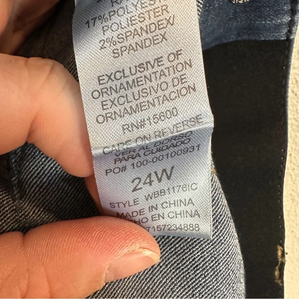 Democracy Ab solution Ankle Crop Jean Dark Wash Denim Women’s Plus Sz 24W NWT‎